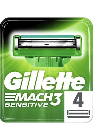 Gillette Mach3 Sensitive Yedek Başlık 4'lü