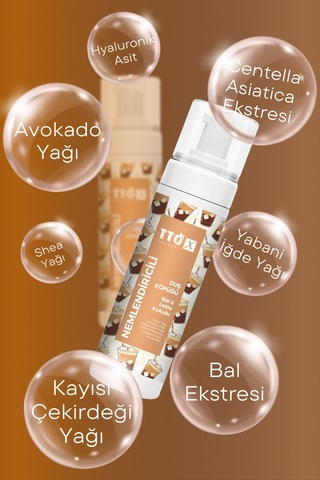 Tto -X Nemlendiricili Duş Köpüğü Bal&Latte Kokulu 200Ml