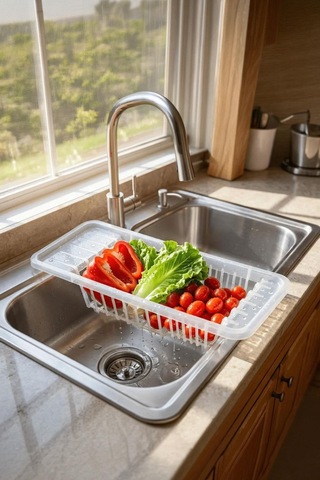 Selka Ayarlanabilir Lavabo Organizeri Şeffaf