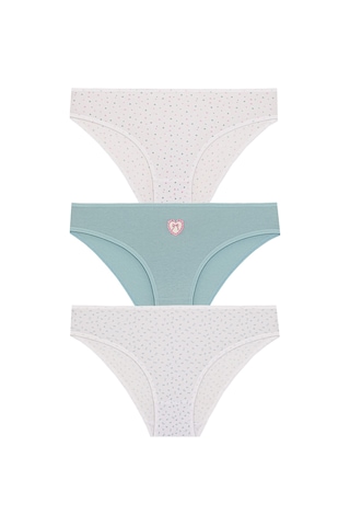 Kit İç Giyim Berrak 3'lü Desenli Kadın Külot Çok Renkli