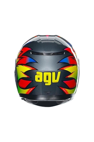 Agv K3 MPLK Bırdy 2.0 Gri Sarı Kırmızı Motosiklet Kaskı.