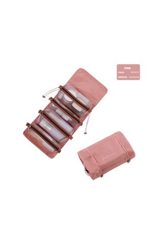 4'lü Kadın Kozmetik Çantası, Fermuarlı, Ayrılabilir, Katlanabilir, Makyaj Fırça Çantası 1