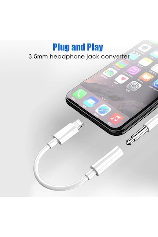 Apple Uyumlu iPhone 7 8 X 11 12 13 14 Lightning To 3.5mm Aux Jack Kulaklık Çevirici Bluetooth Gerektirmez