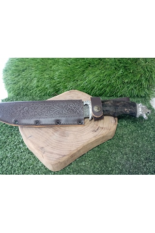 Tctknives El Yapımı Av Kamp Bıçağı Kaplan 000 Gümüş - Siyah