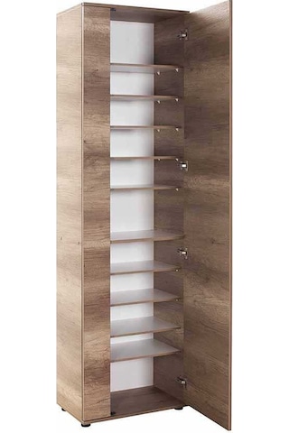 Antre 11 Raflı 2 Kapaklı Aynalı Ayakkabılık Açık Ceviz Tori 60x212x36 Cm Gxyxd