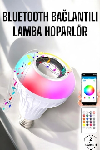 Lamba Led Hoparlör Dayanıklı Ve Uzun Ömürlü Bluetooth Hoparlör Çok Renkli