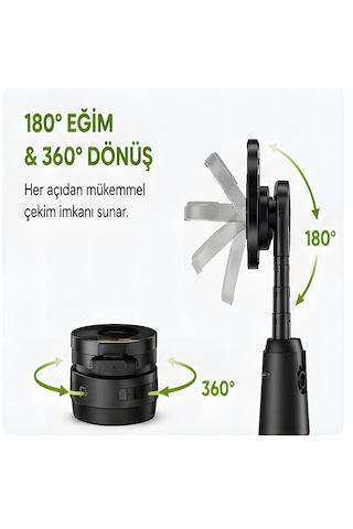 Aı Yüz Takipli Akıllı Gimbal Telefon Tutucu, Manyetik Kablosuz Şarj Destekli 360 Otomatik Döner Selfie Standı, Şarjlı Telefon Standı, Tripod Uyumlu İçerik Üretici Vlog Canlı Yayın Aparatı