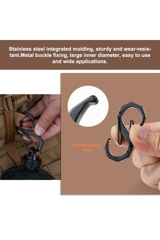 Yifomall Kamp Ve Doğa Etkinlikleri İçin Çift Paket S Tipi Çelik Kanca - Hafif Ve Çok Amaçlı Çantalar İçin Güvenli Asma Aracı