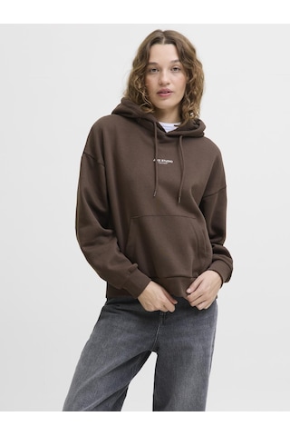 Jack & Jones Kadin Minimal Logo Baskili Kapüsonlu Sweatshirt - Studio - 12280152 Bracken