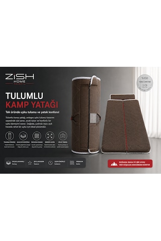 Zish Tekstil Flexı Evo 200x200 Tulumlu Katlanır Kamp Yatağı Karavan, Misafir Ve Anne Yanı Yatağı Kahverengi