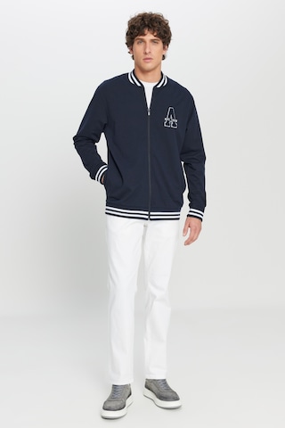 AC&Co / Altınyıldız Classics Erkek Lacı 2 İplik Pamuklu Standart Fit Normal Kesim Fermuarlı Kolej Yaka Yan Cepli Sweatshirt Lacı