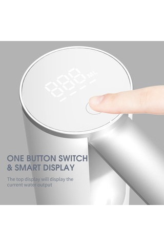 Leezsing Katlanabilir Su Şişesi Dağıtım Pompası Usb Şarj Edilebilir Su Geçirmez İçme Suyu Dağıtım Pompası Beyaz