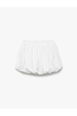 Koton Pamuklu Beli Lastikli Oversize Balon Mini Etek Beyaz 5sal70034ıw Beyaz