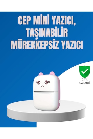 Mey İthalat Mini Bluetooth Termal Yazıcı 1200mah Şarjlı Taşınabilir
