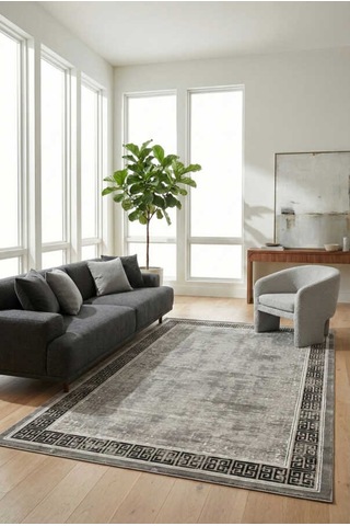 Lynosse Gri Halı Modern Dokuma Halı Yumuşak Oturma Odası Salon Ço gri