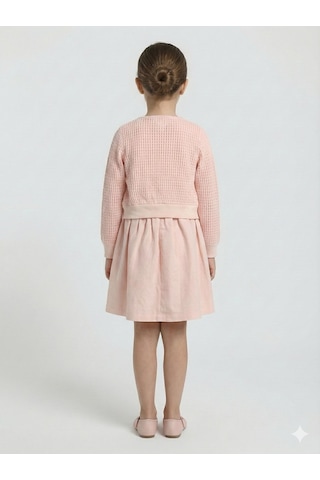 Xo Kids Kız Çocuk Elbise + Bolero 6-9 Yaş 52124 Pudra