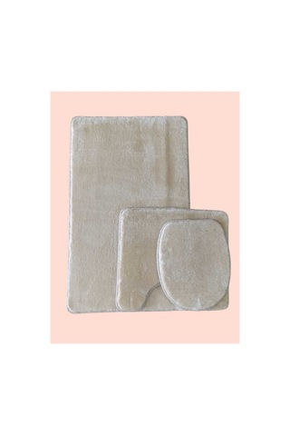 Aurora Brilliant Banyo Paspası 3lü Klozet Takımı Klozet Seti Pufyy Kalın Ürün 60x100 / 50x54 / 34x47 Kaymaz Taban Bej