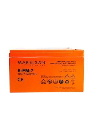 Makelsan 12v 7ah, Bakımsız, Kuru Akü. Ups İçin Uygundur