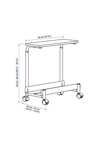 Ikea Lånespelare Tekerlekli Bilgisayar Kasa Taşıyıcı, Siyah, 50x27 Cm