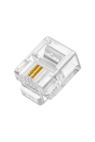 100 Adet Rj 11 2Pin Jak 6P2C Telefon Kablosu Için Konnektör Cat3