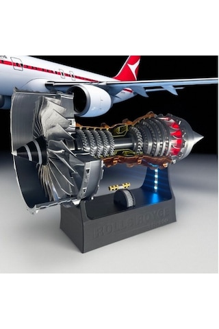 Rr Tr900 Aero Engine Modeli 27 Cm Detaylı 3d Baskı, Metalik Pla, Döner Rotorlu Havacılık Koleksiyon Ürünü