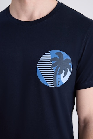 Twn Slim Fit Lacivert Petek Örgü %100 Pamuklu T-shirt 4ec1438311202 101