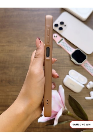 Samsung Galaxy A16 Uyumlu Kamera Korumalı Darbeye Dayanıklı Renk Atmayan Keep Silikon Kılıf Kahverengi