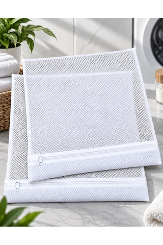 Ayakkabı Yıkama Filesi 38x38 Cm Fermuarlı Maxi Boy Ayakkabı Koruma Torbası 1 Adet Yıkama Filesi Beyaz