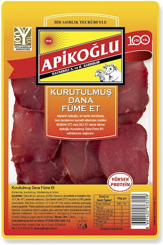 Yüksek Proteinli Kurutulmus Dana Füme Et 100 Gr. Üçlü Paket Toplam 300 Gr.