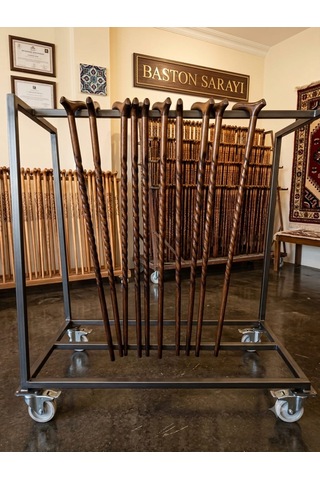 110 Cm Ceviz Renkli Burgulu Baston