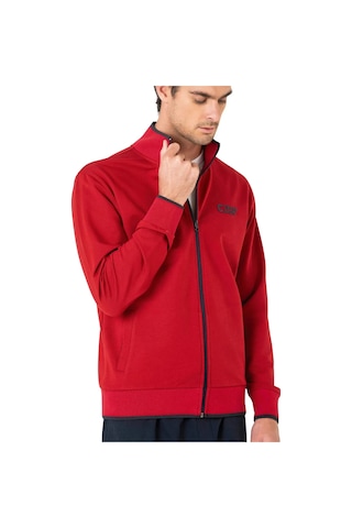 Pierre Cardin 7120 Erkek Uzun Kollu Dik Yaka Eşofman Takımı-bordo Bordo