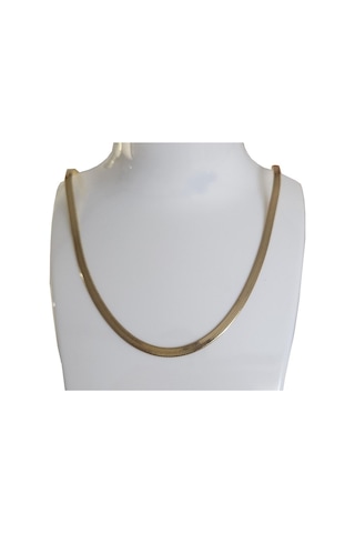 Uzel Çelik Sarı Gold İtalyan Zincir Solmaz Kararmaz Çelik Kolye Sarı