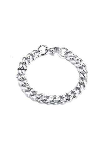 Curb Küba Link Zinciri Paslanmaz Çelik Bilezikler 23 Cm 9 İnç Altın - Gümüş