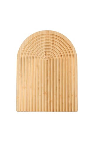 Dekoratif Oval Kesme Ve Sunum Tahtası, Bambu, 32.5 X 24.5 Cm, Doğal Çok Renkli