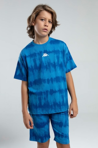 Kappa 332924 Erkek Çocuk Tie-dye Desen Şortlu Bermuda Pijama Takım Mavı