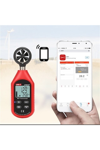 Uni-T Ut363Bt Bluetooth Mini Dijital Rüzgar Ölçer Anemometre