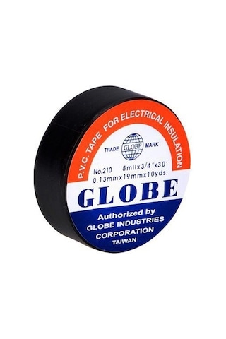Globe İzole Bant 19 Mm Siyah Yüksek Yapışkanlık Özelliği İle Dayanıklı Pvc Malzeme