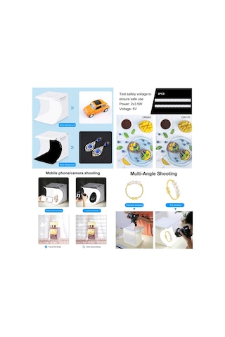 Puluz Pu5029 2 Ledli 23x24cm İki Fonlu Çantalı Fotograf Ürün Çekim Çadırı Kutusu Light Box