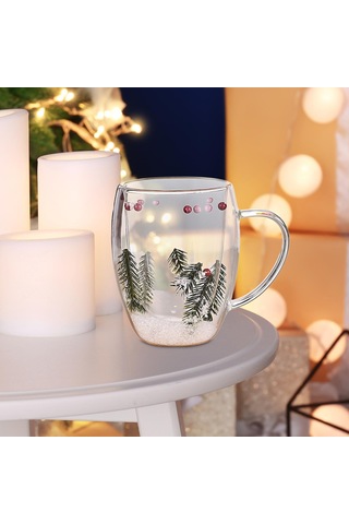 Suntek Noel Cam Kahve Kupa 350 Ml Çay Süt Kupası Doğum Günü