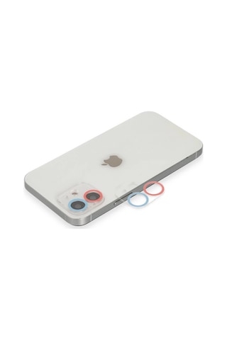 Apple Uyumlu,  iPhone 11 Renkli Kamera Lens Koruma Cam - Pembe-mavi