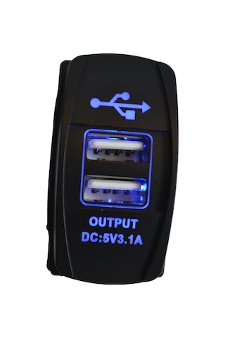 12v 24v Dc Usb 3,1a Şarj Port Dikdörtgen