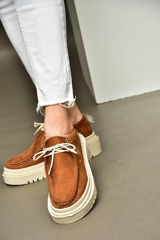 Fox Shoes R294783002 Taba Süet Kadın Ayakkabı 001