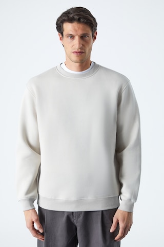 Grımelange Travıs Erkek Organik Kumaşlı Yumuşacık Regular Fit Yuvarlak Yakalı Ekru Sweatshirt Ekru