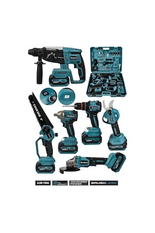 Assur ASR1206 21V 6'lı Set Hilti + Taşlama + Somun Sökme + Testere + Matkap