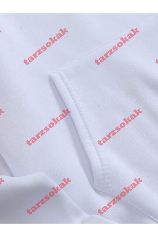 Startmore Startmoreroma Italia Mektup Baskı Erkek Tişörtü Kış Cep Kapüşonlular Moda Polar Sıcak Büyük Boy Kazakl Beyaz