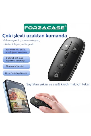 Forzacase Mouse Tasarım Bluetooth Uzaktan Kumanda Sayfa Çevirici Video Selfie Kumandası - Fc1206 1 Adet