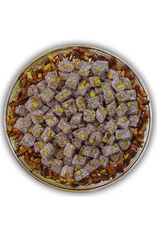 Hindistan Cevizli Antep Fıstıklı Çifte Kavrulmuş Lokum Helal-vegan-glütensiz-jelatinsiz 1000gr