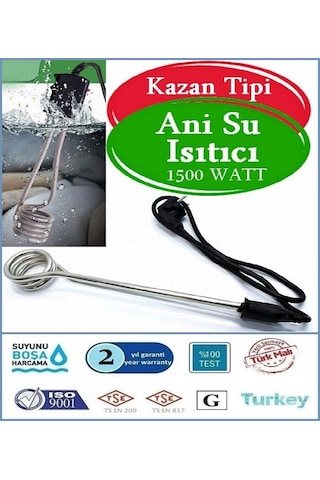 Elektrikli Su Isıtıcı - Daldırma Kova İçi Su Isıtıcı - 1500 Watt