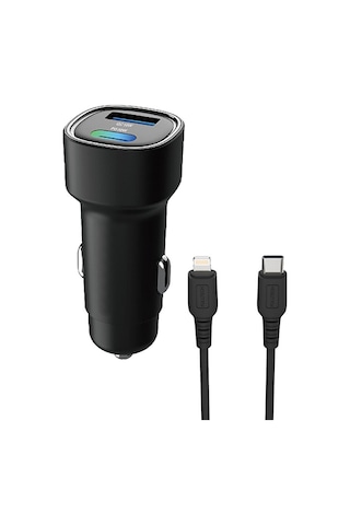 48w Hızlı Şarjlı Araç Şarj Cihazı Type-c + Usb Çift Giriş Typ