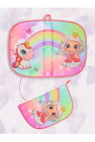 Karmasek21 Prensesler Ve Tek Boynuzlu Atlar Eğitim Masası Minderi Katlanabilir 160100467 Pembe